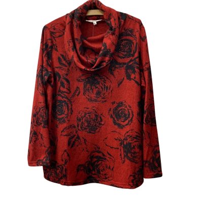 Noni B Womens  Size XL Turtleneck Jumper Black  / Red 