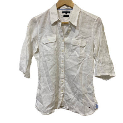 Tommy Hilfiger Womens Blouse Size 8 White 