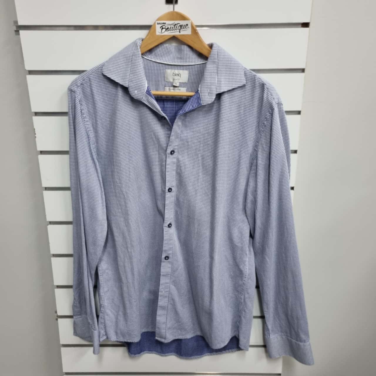 Blaq Mens Size 41 Long Sleeve Blue Shirt