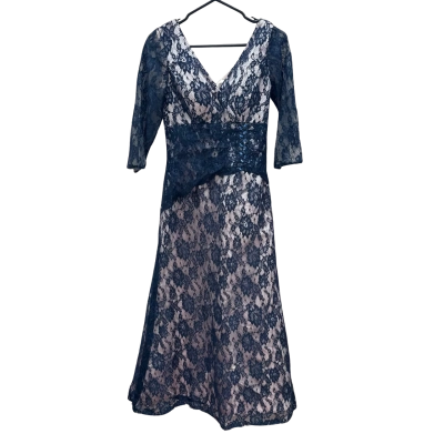 JJ's House Womens  Size 6 Pink/Navy Blue Dress 