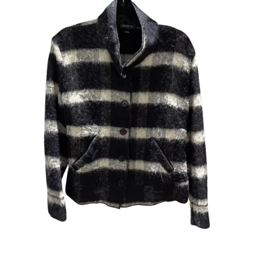  Sketa Womens  Size 10 Black  / White Wool Mix Winter Coat 