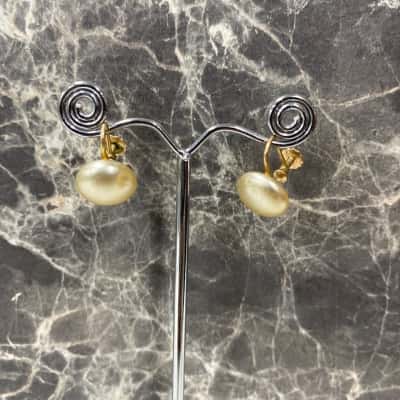 9CT  Womens Screw Back Clip On Earrings Pearl 