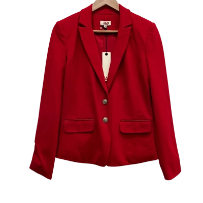 JAG Womens Red Ponte Blazer Size 10 