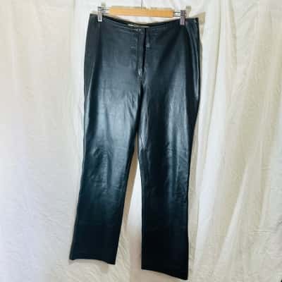 VINTAGE Planinsek Size 12 Leather Pants Black  