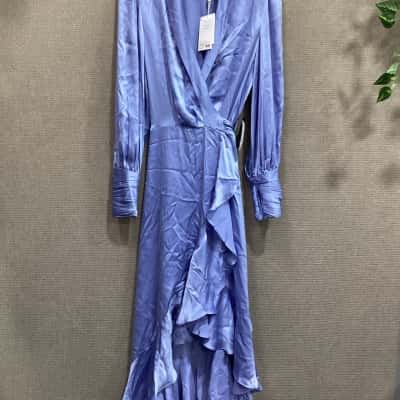 Zimmermann Silk Womens  Size 1 Wrap Dress Blue 