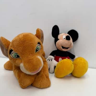 Disneyland Paris - Mickey Mouse and Simba Soft Toys 