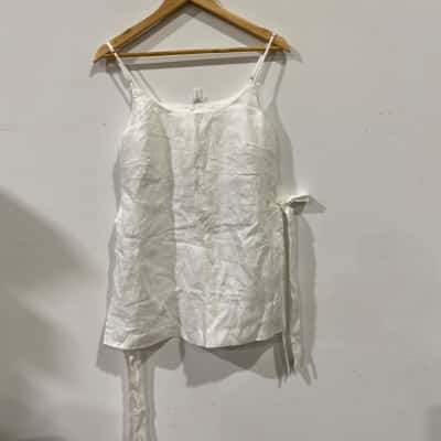 Sheike Soho Linen Top Womens  Size 6 White RRP$139.99