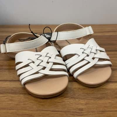 Country Road Baby Plaited White Sandals Size 23