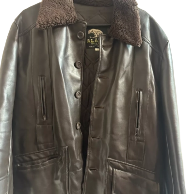  Mens  Size XL Leather Jacket Brown 