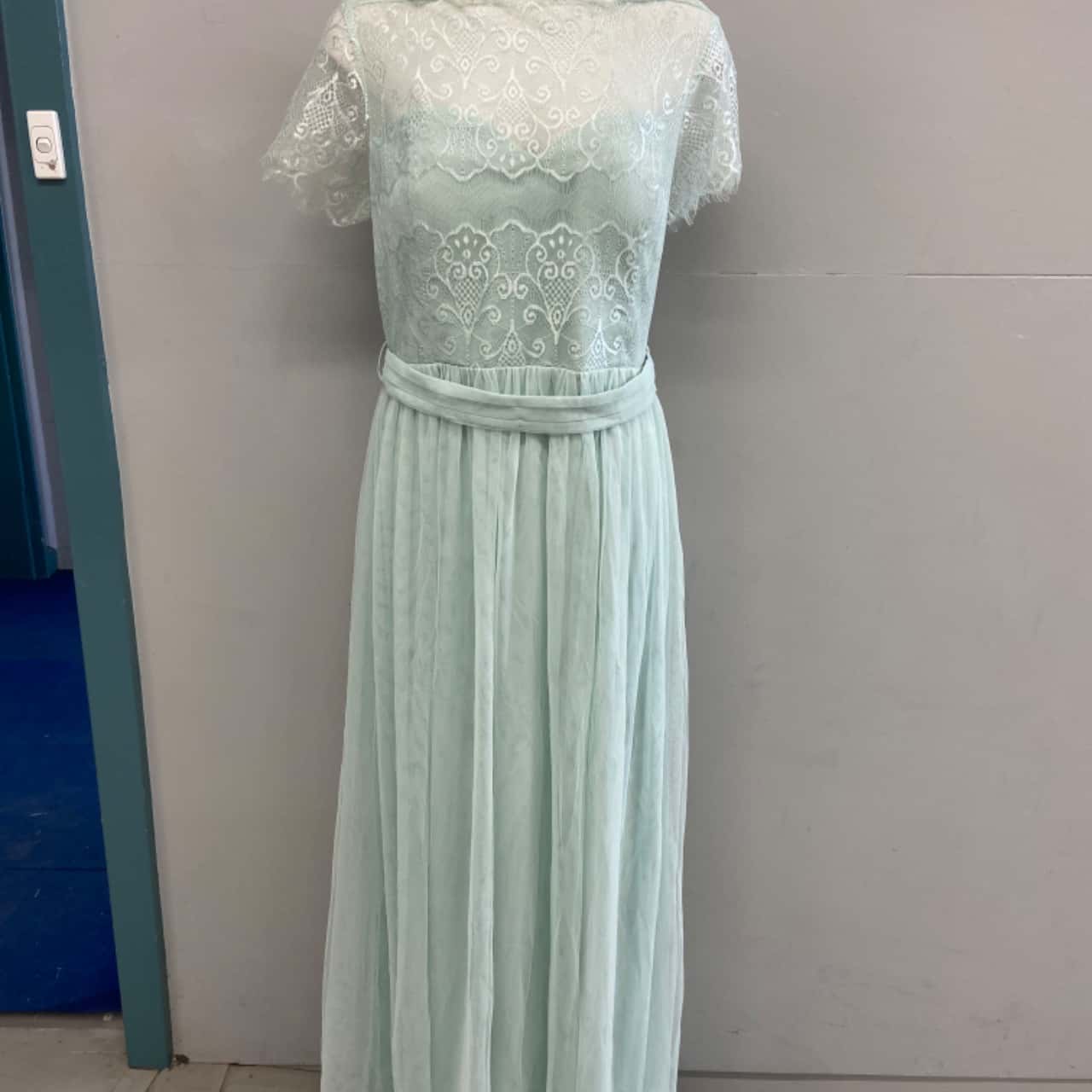 Little Mistress London Lace Womens Size 16 Formal Dress / Short Sleeve Dress Green (s)