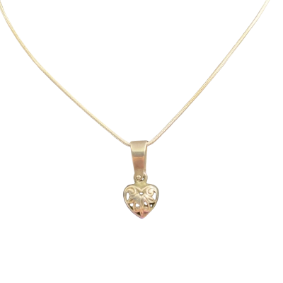  Womens 22cm drop Stirling silver Necklace with heart pendant 