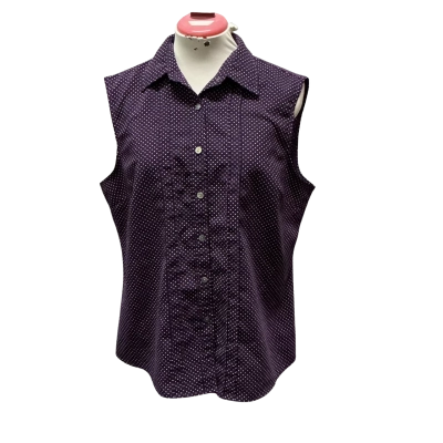  Womens  Size 14 Blouse Polka Dot / Purple 