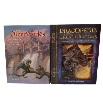 Dracopedia The Great Dragons By William O’Connor and Otherworlds By Tom Kidd 