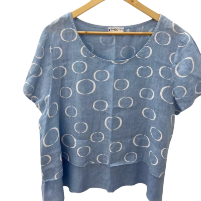 Blueberry Italia  Womens  Size XXL Short Sleeve Shirt Blue 