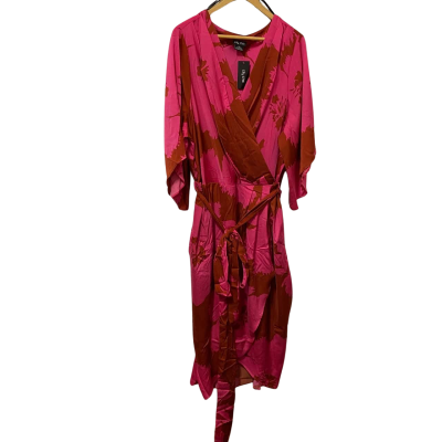 City Chic Womens  Size XXL Midi Dress Brown / Pink  