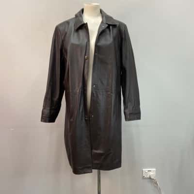 Sara Womens  Size XXL Leather Trenchcoat Brown 
