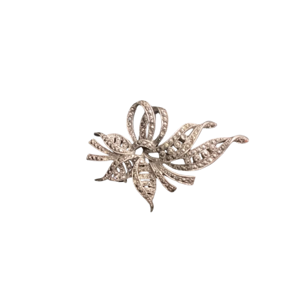  Art Deco Sterling Silver Marcasite Brooch