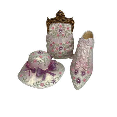 Nostalgia Collectible Figurines High Heel Shoe Handbag and hat