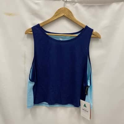Energetiks Women's Cropped Tank Size 14 Blue / Navy Blue BNWT