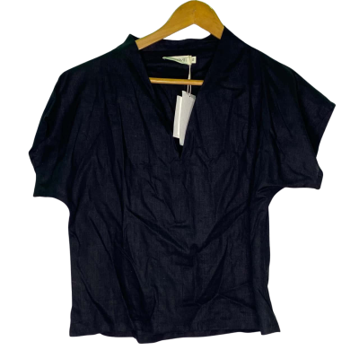  Luxmii Womens  Size XS Short Sleeve Shirt Black  