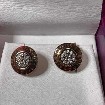 Women's Pandora Rose Gold Signature Stud  Earrings 