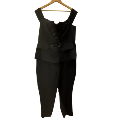 City Chic Women's Size M Off-the-shoulder Jumpsuit Black  