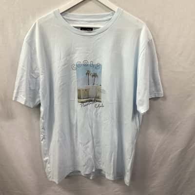 Barney Cools Mens Size XL Blue Postcard Tee