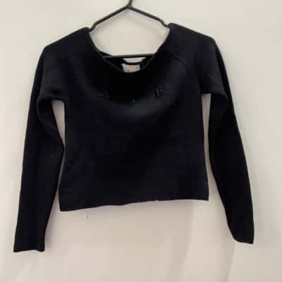 AJE Womens  Size S Long Sleeve Top Black  