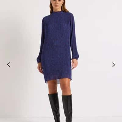 Marcs Womens Size 14 Marcs the Spot Pleated Dress Blue / Purple NEW with TAGS