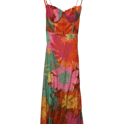  Womens  Size 12 Maxi Dress Floral / Multicoloured / Orange 