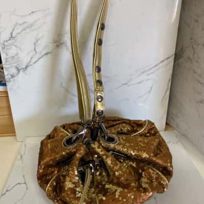 Mimco Womens sequin cocoon  Shoulder Bag Gold 