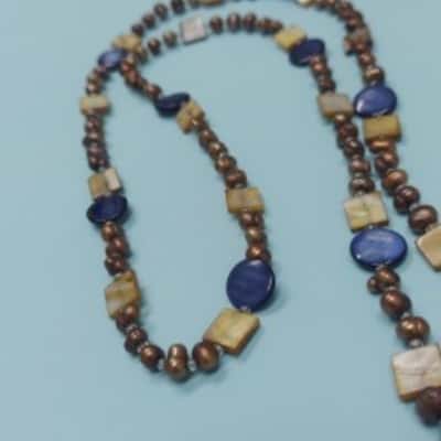 Golden Simulated Pearl Necklace