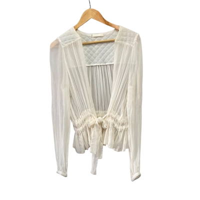 Steele Womens  Size 12 Silk Jacket White 