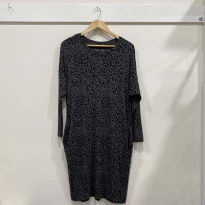 Loulou Womens  Size XS /S. Long Sleeve Dress Black  / Grey 