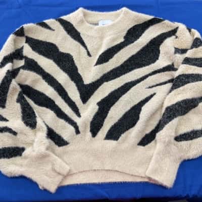 Sheike Zebra Striped Knit Jumper Size M