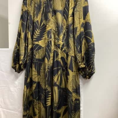 Veronika Maine Womens Mini Dress Black  / Khaki / Pattern size 16