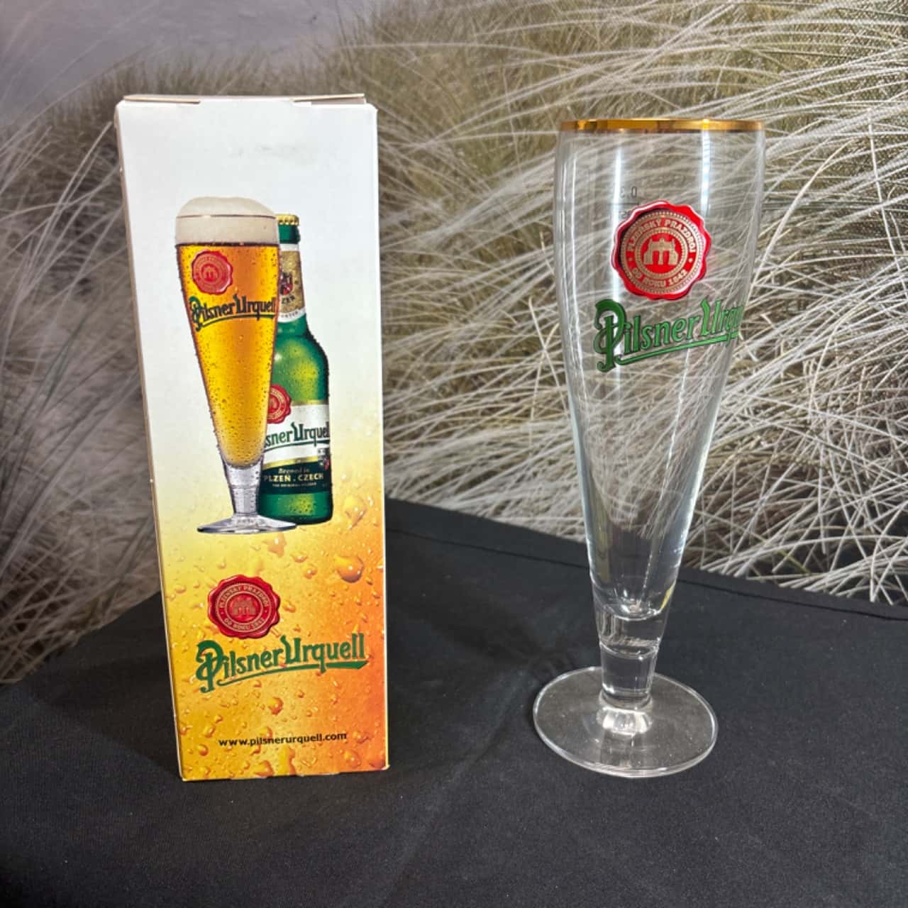 Vintage in box pilsner urquell beer glasses