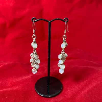 Silver-Tone Iridescent Drop Earrings — $85
