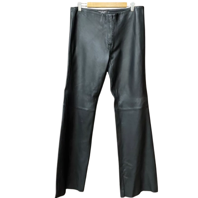  Swakara Di Piele Womens Size 42 Black Leather Pants   