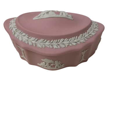 Wedgwood Pink Jasperware lidded trinket