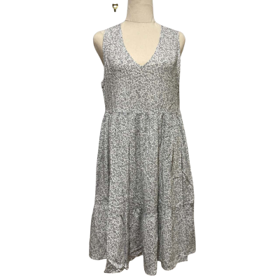 Decjuba Womens  Size S Babydoll Dress White/black floral print