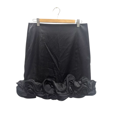 Alannah Hill Skirt Womens  Size 12 Ruffled Hemline Skirt Black  