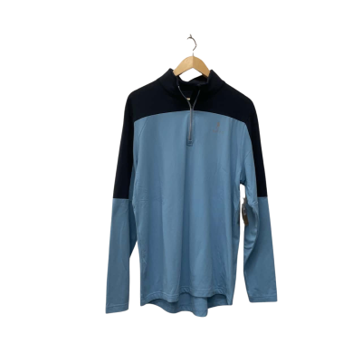 Clutch & Co  Mens  Size L Quarter Zip Jumper Blue / Navy Blue 