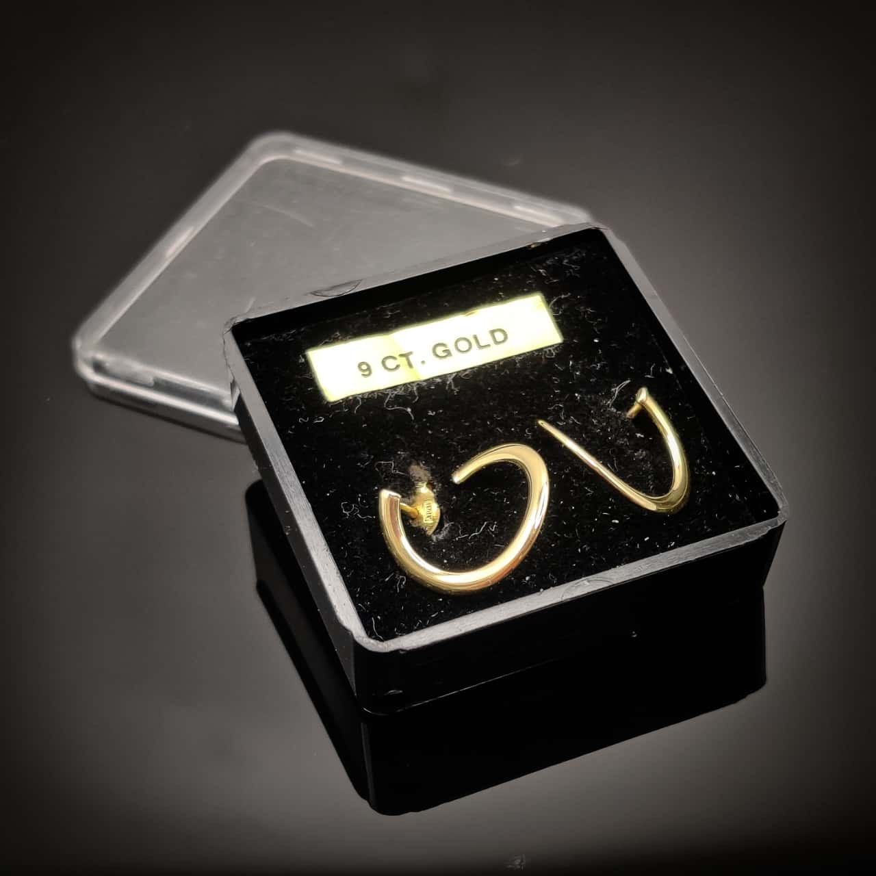 Unusual "Rams Horns" Shape 375 Italy Gold Earrings 0.92g By Weight