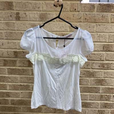 Review Womens ivory NADIA TOP Size 8 