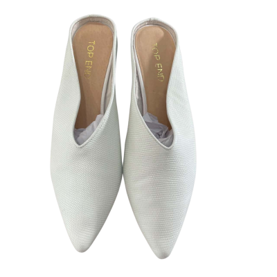 Top End White Leather Mules Size 40 