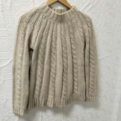 Massimo Dutti Made in Italy Size S Cream Jumper VGUC 