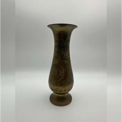 Etched Brass Vase
