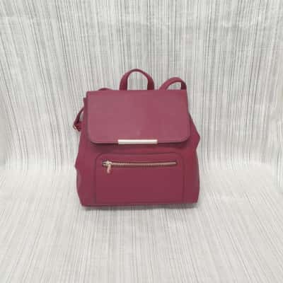 Colette By Collet Hayman Super Cute /Red /Flap Top /Zip Front Pocket /Mini Backpack Style/ Handbag 
