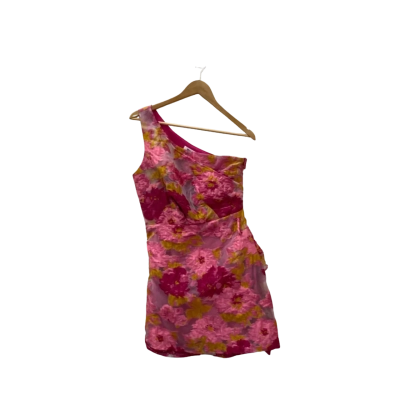 Showpo Womens  Size 10 One Shoulder Mini Dress Floral / Pink  